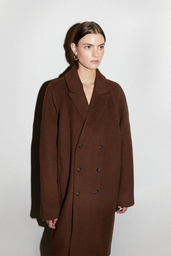 WOOL BLEND COAT in Fudge — alternate angle