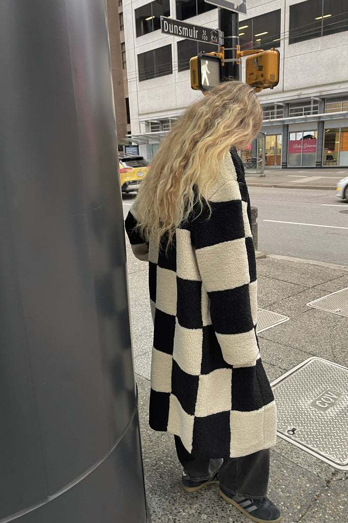 Checkered Sherpa Coat | OAK + FORT – OAK + FORT USA