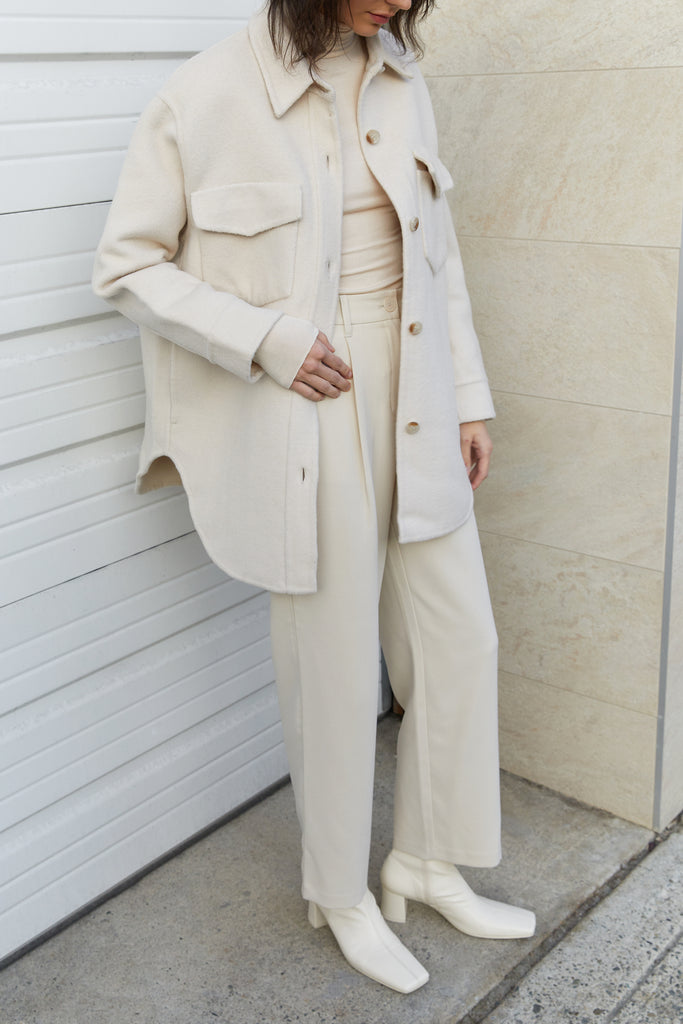 Oversized Wool Blend Shacket OAK FORT – OAK FORT USA