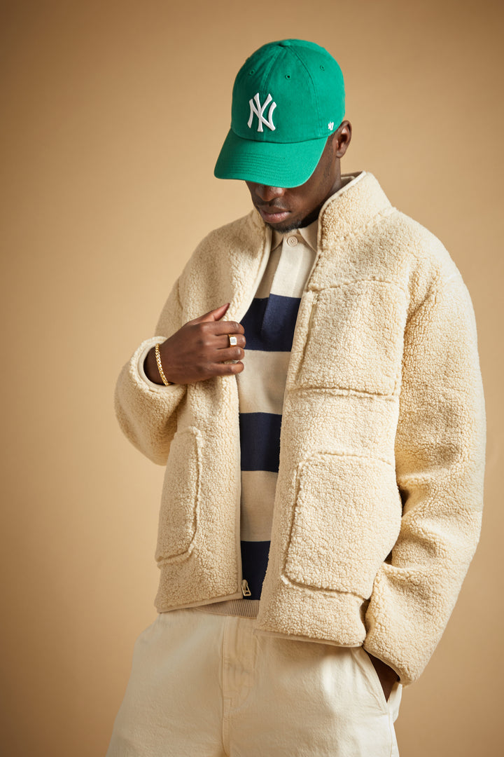 SHERPA ZIP UP JACKET in Fog — alternate angle