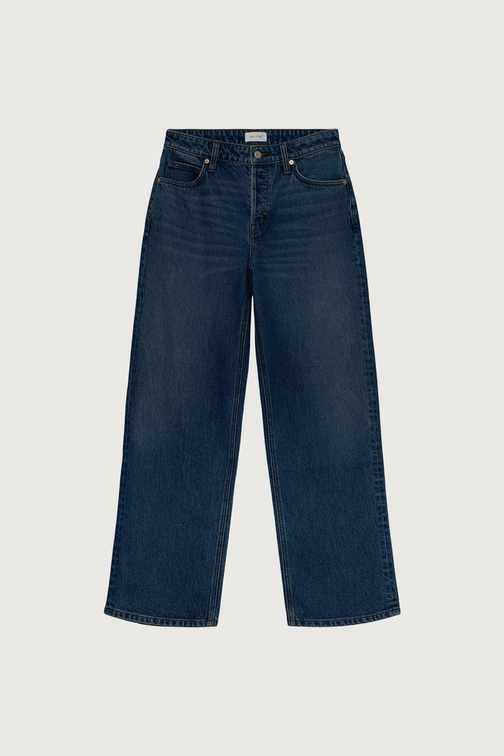 STRAIGHT LEG RELAXED FIT JEAN in Dark Medium Wash — alternate angle