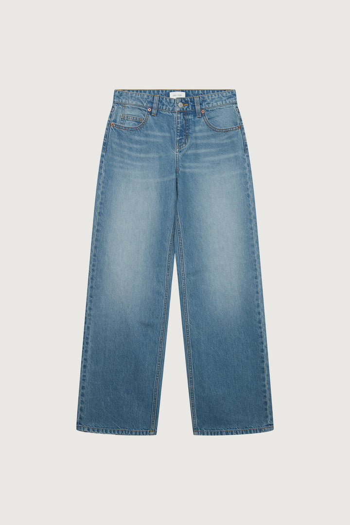 LOW RISE STRAIGHT LEG JEAN in Medium Blue — alternate angle