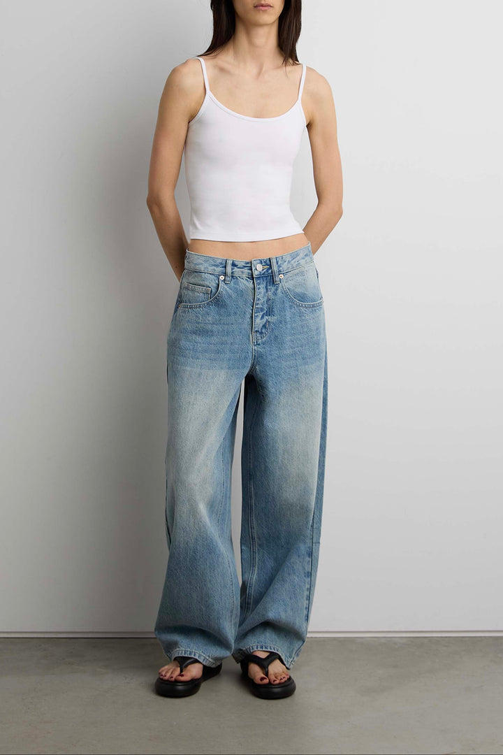 27" CURVE LEG MID RISE DENIM JEAN in Medium Wash — alternate angle