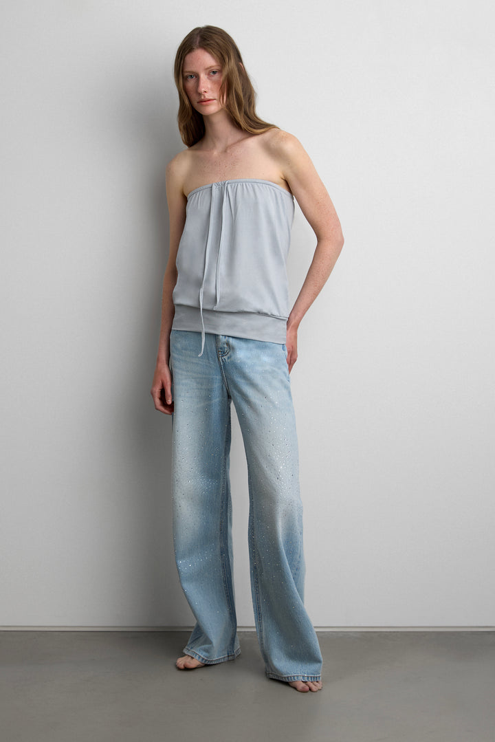 GLITTER EFFECT JEAN in Light Wash — alternate angle