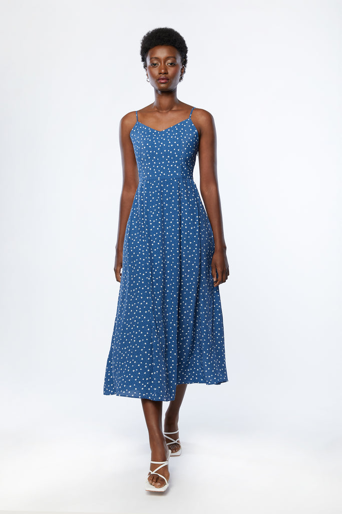 oak and fort floral midi dress FLORAL MIDI DRESS