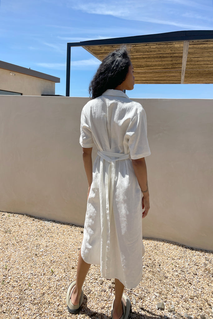 100% LINEN SHIRT DRESS – OAK + FORT USA