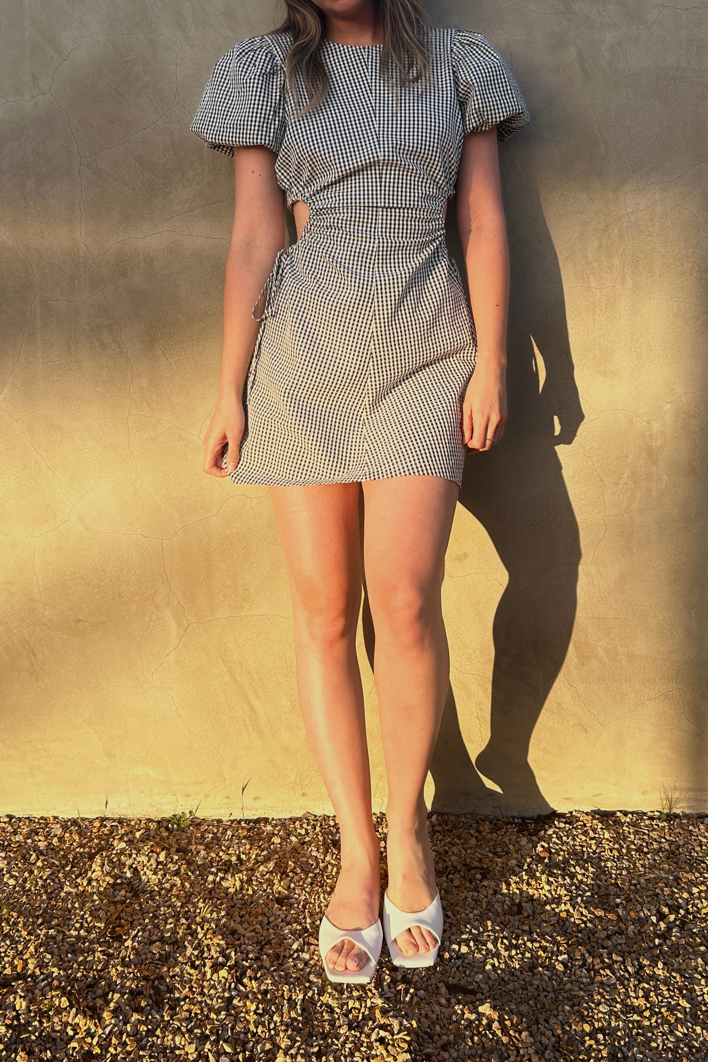 Gingham Mini Dress with Side Cutouts | OAK + FORT OAK + FORT USA Gingham Mini Dress with Side Cutouts | OAK + FORT OAK + FORT USA