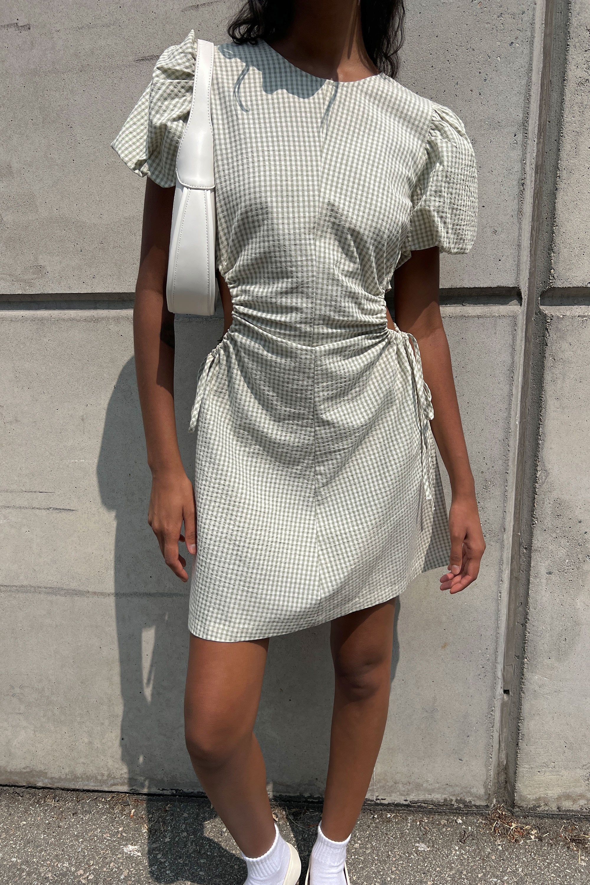 gingham cut out dress Mini with Side Cutouts Smoke And Mirrors Dress Side cutouts with ties VariantAvailable:31 Size:Free Size (5'3-5'7)