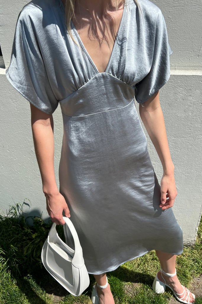 grey butterfly dress Vanessa Butterfly Print Organza Puff Sleeve Midaxi Dress | Disturbia