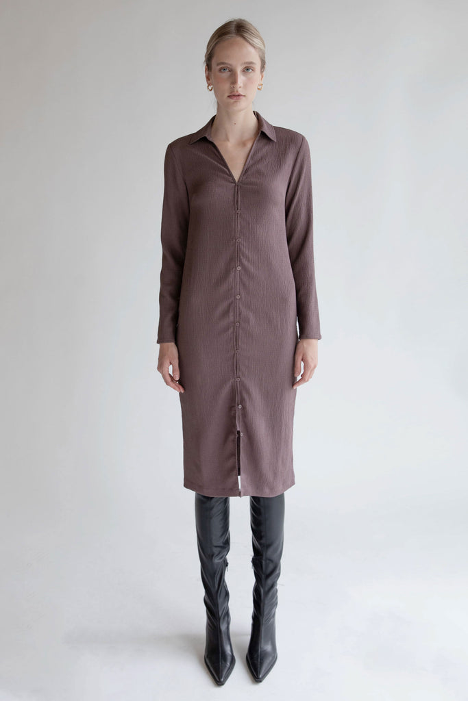 oak and fort shirt dress CRINKLED SHIRT DRESS