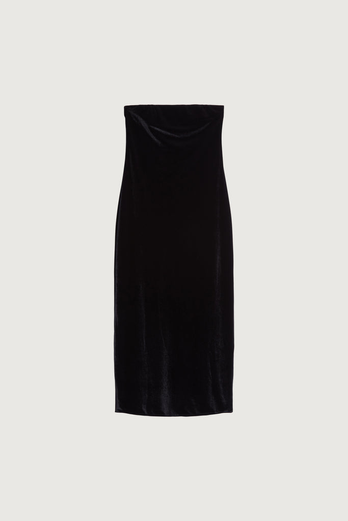 Velvet Tube Midi Dress | OAK + FORT Black / Extra Large Velvet Tube Midi Dress | OAK + FORT Black / Extra Large