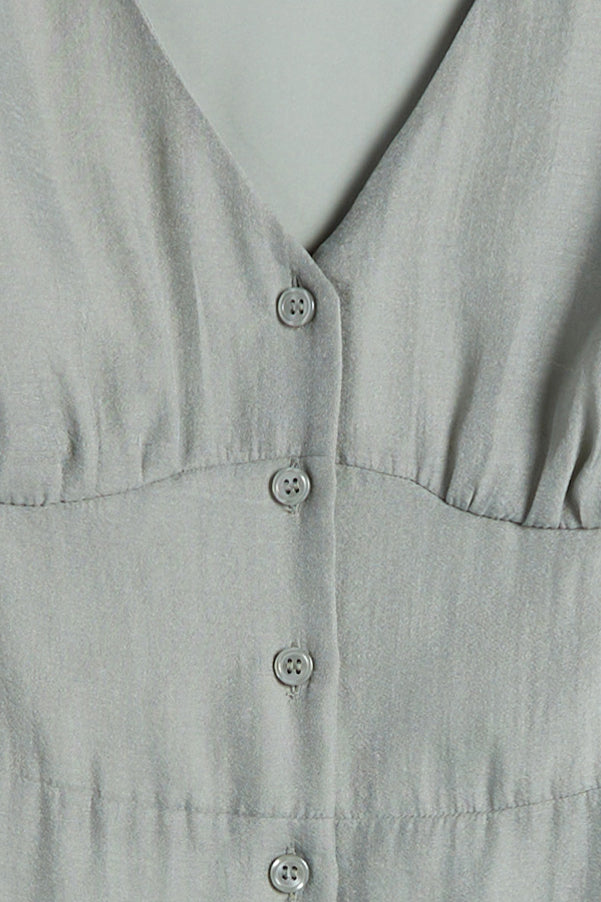 SHIRT CHIFFON MIDI DRESS in Shadow — alternate angle