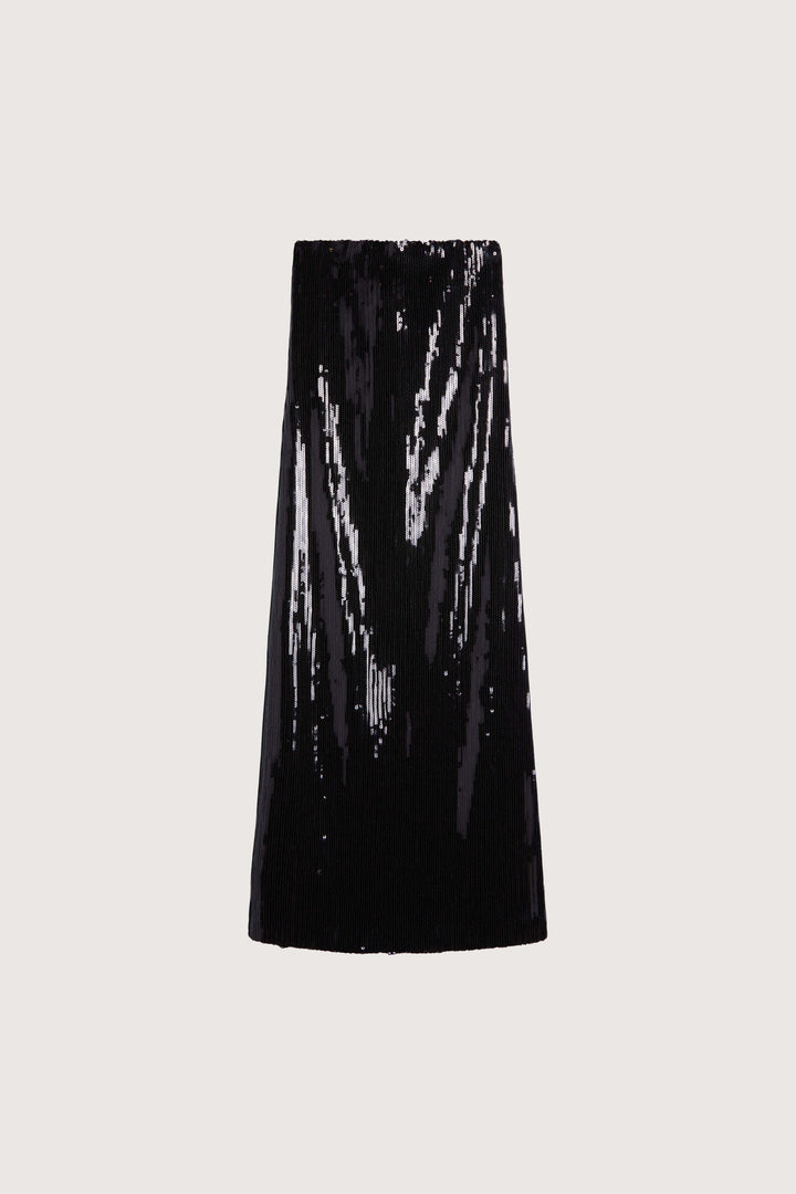 SEQUIN TUBE MIDI DRESS in Black — alternate angle