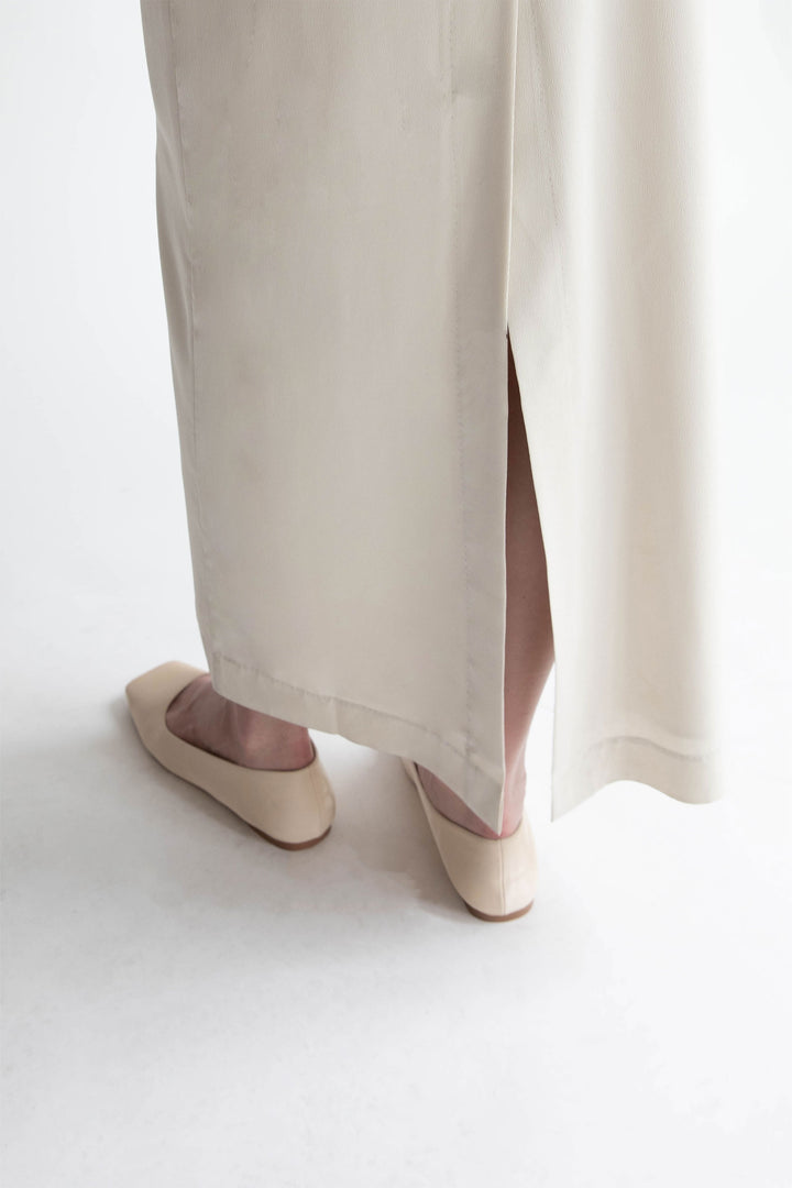MAXI DRESS WITH OPEN BACK in Pelican — alternate angle