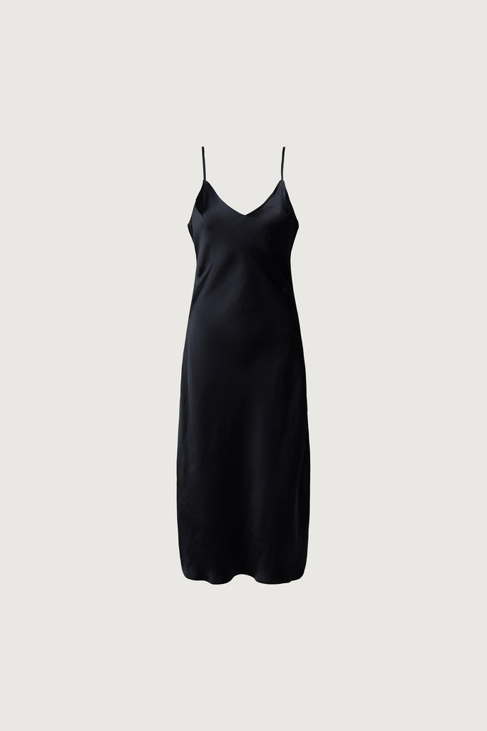 knee length dresses for ladies Green Satin V Neck A-Line Midi Dress & Reviews - Green - Dresses main image 0