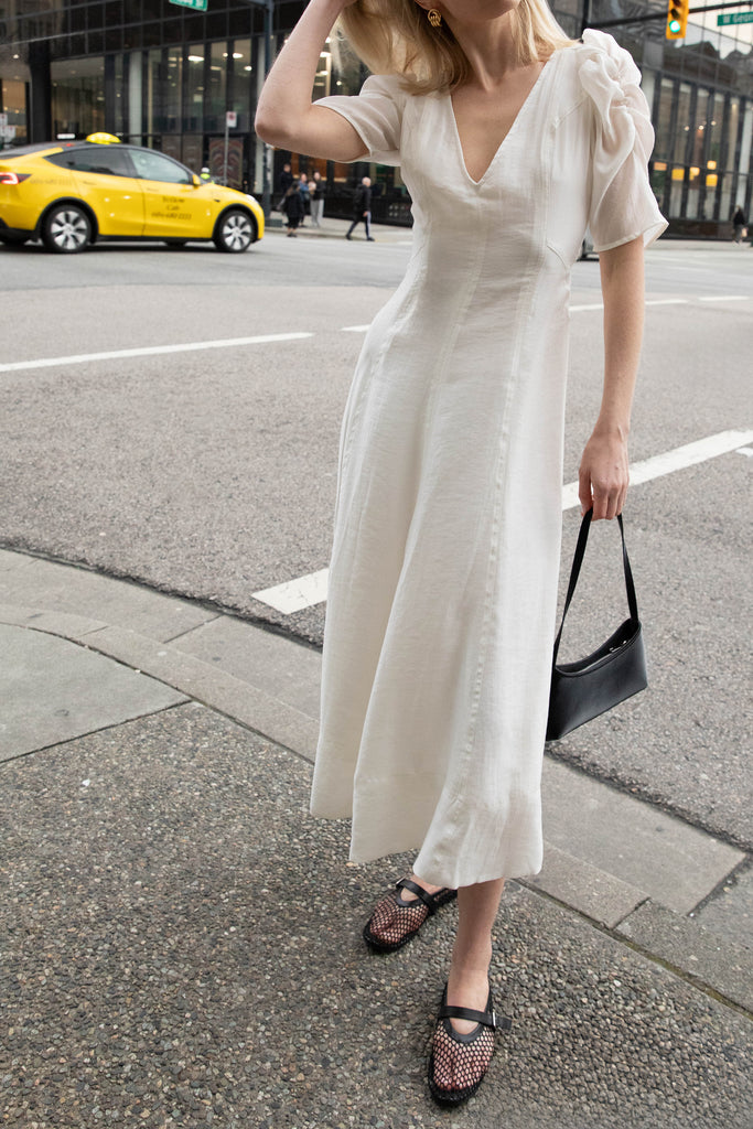 V-Neck Puff Sleeve Maxi Dress V-Neck Puff Sleeve Maxi Dress