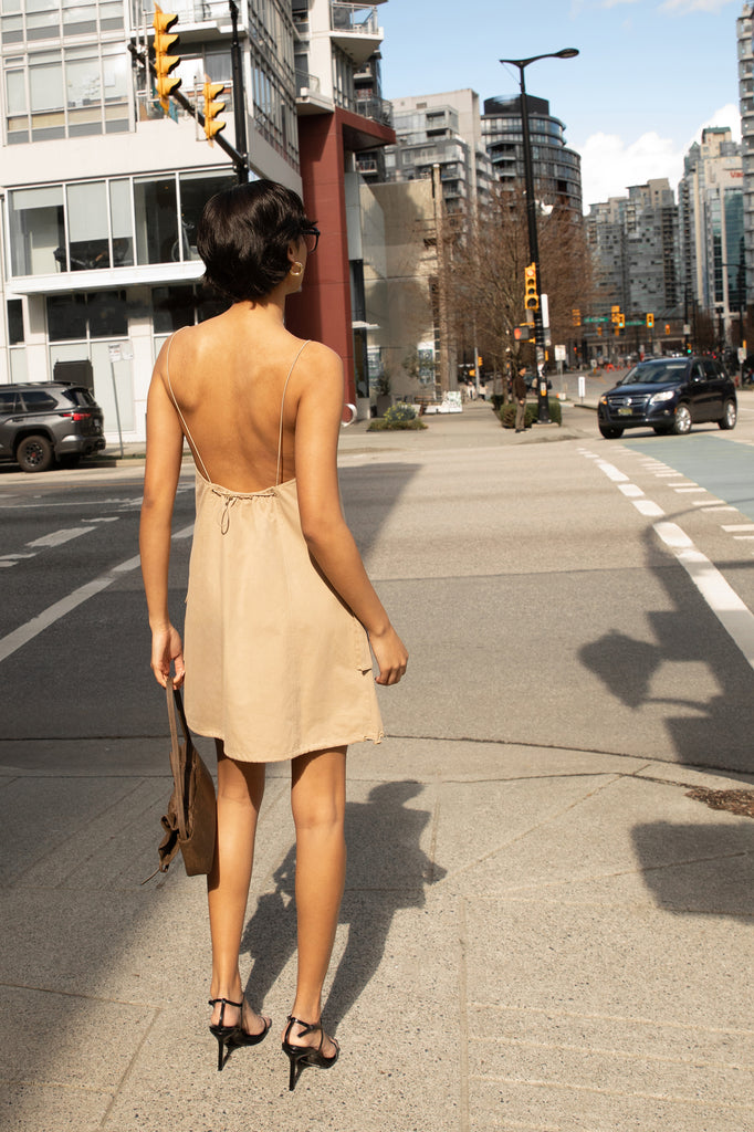 black mini dress with side cutouts Side Strap Cut Out Mini Dress main image 0
