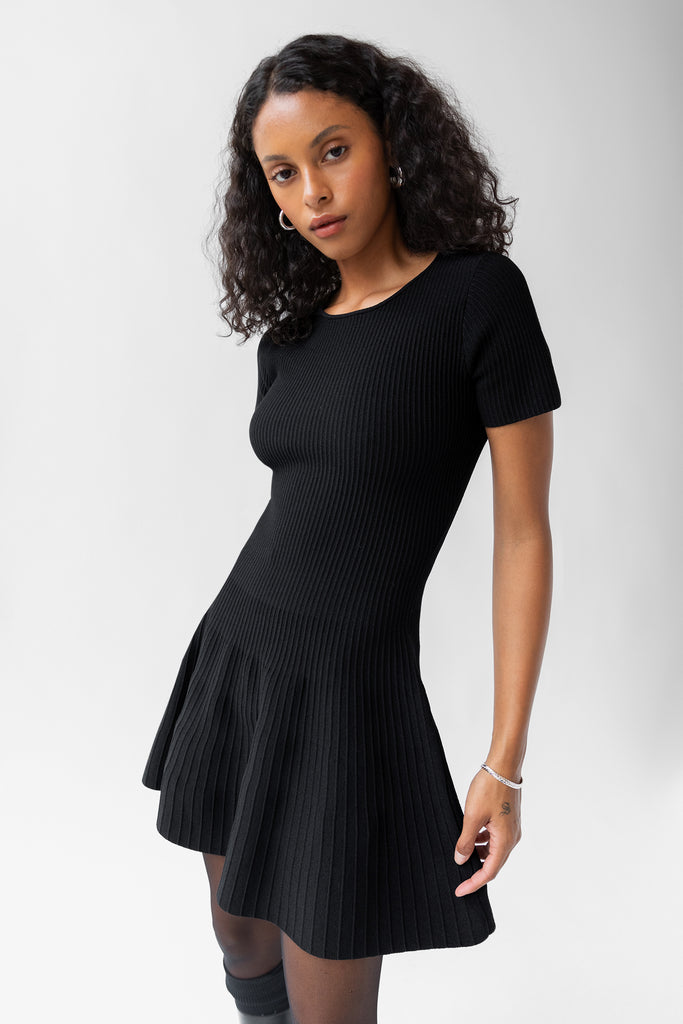 Ribbed Short Sleeve Mini Dress | OAK + FORT OAK + FORT USA Ribbed Short Sleeve Mini Dress | OAK + FORT OAK + FORT USA