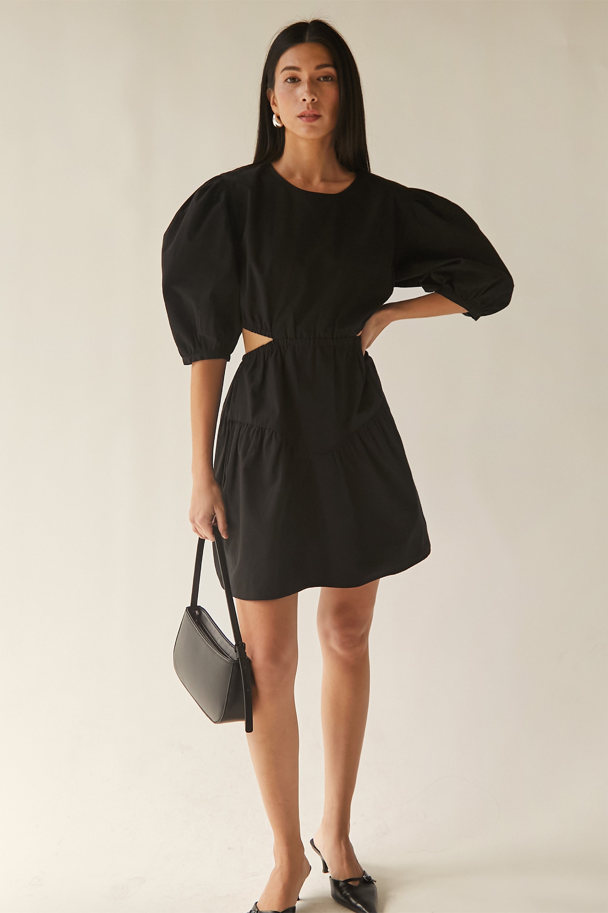 stretch cotton cutout mini dress Contrast Trim Cutout Mini Dress Cotton Candy LA