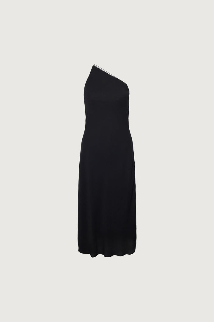 ONE SHOULDER MIDI DRESS in Black — alternate angle