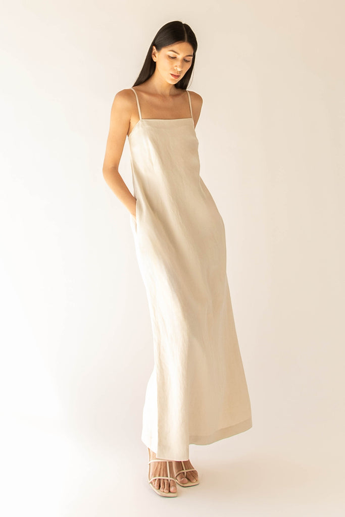 Linen Blend Maxi Dress | OAK+ FORT OAK + FORT USA Linen Blend Maxi Dress | OAK+ FORT OAK + FORT USA