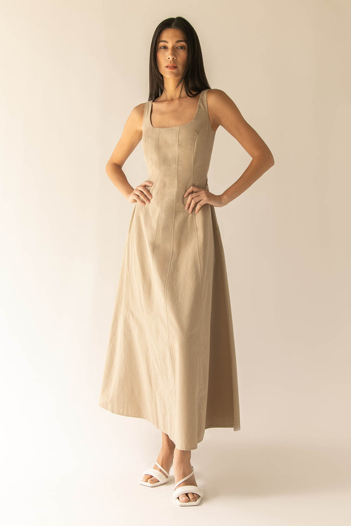 SQUARE NECK MAXI DRESS