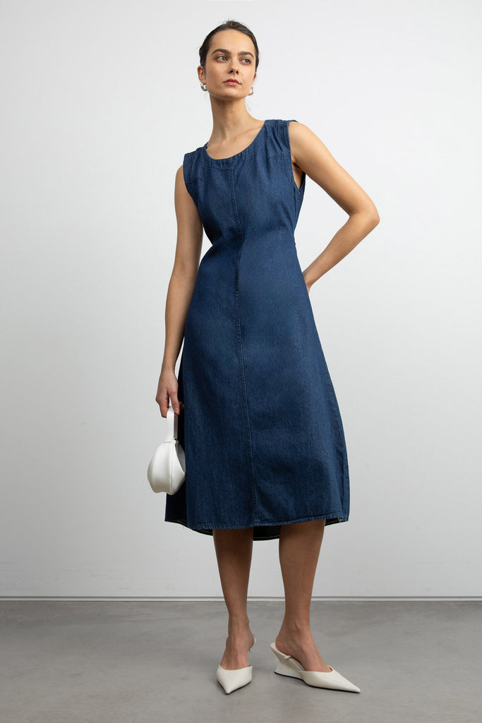 Denim Midi Dress | OAK + FORT OAK + FORT USA Denim Midi Dress | OAK + FORT OAK + FORT USA