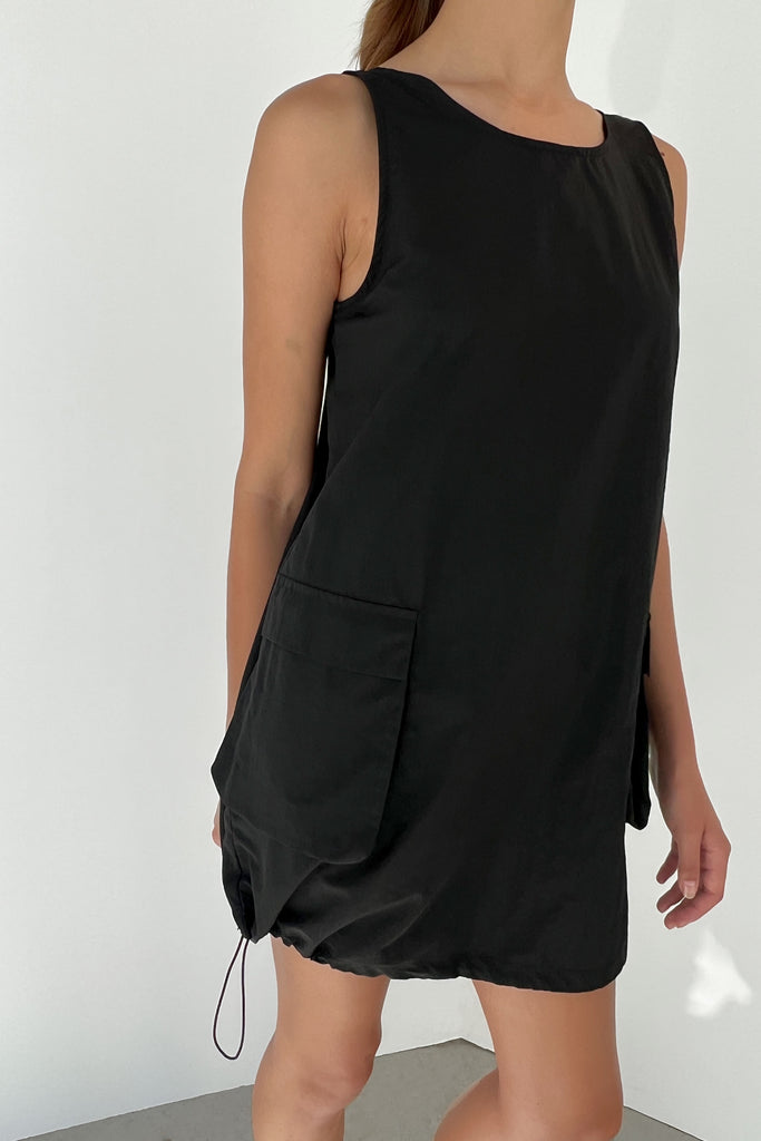 Nylon Cargo Mini Dress