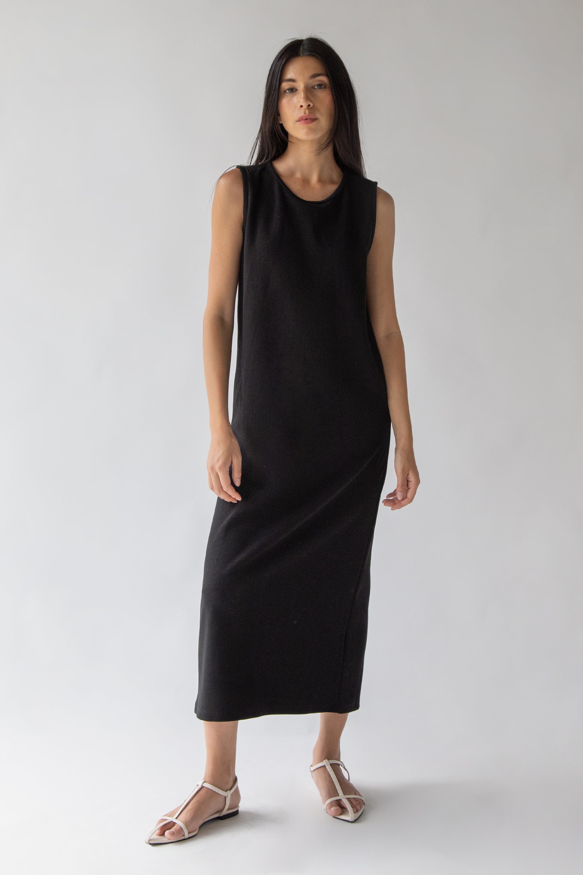 KNIT TANK MAXI DRESS OAK + FORT USA KNIT TANK MAXI DRESS OAK + FORT USA