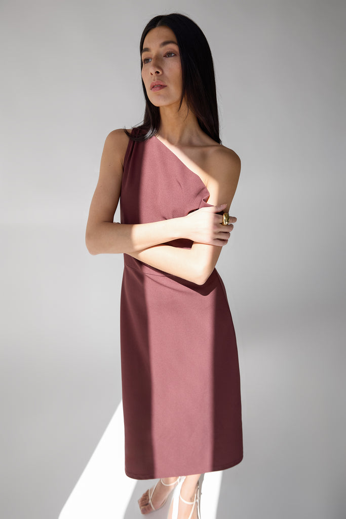 liv foster metallic asymmetrical knit dress Asymmetrical One Shoulder Knit Dress