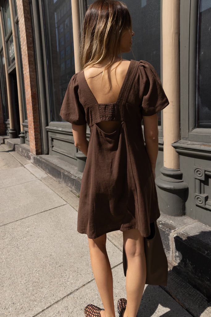 Linen Blend Mini Dress