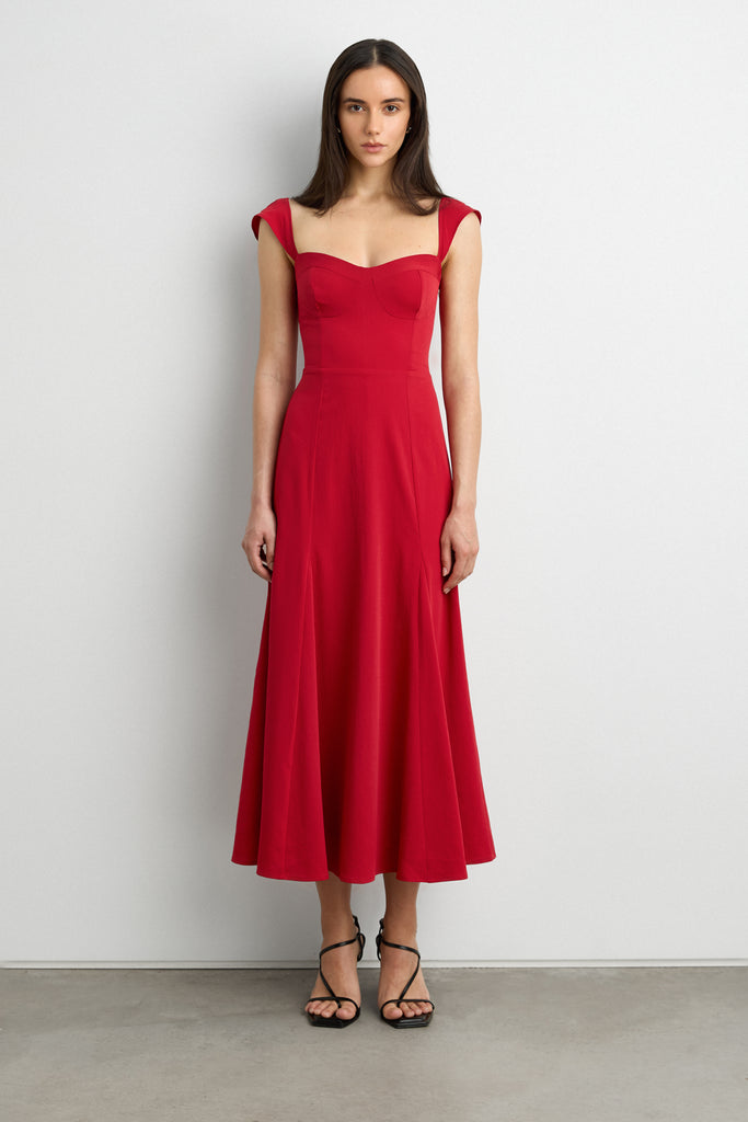 sweetheart corset midi dress Sweetheart Neckline Corset Midi Dress