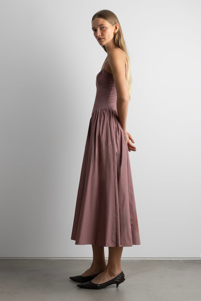 corset dress cotton Cotton Poplin Corset Midi Dress