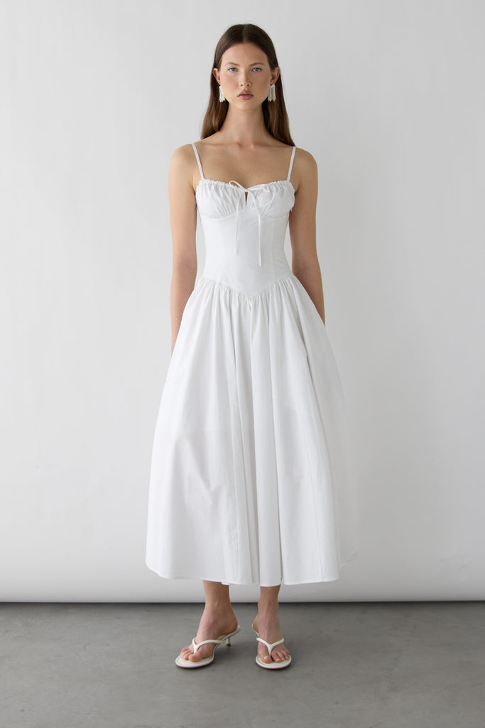 uo cedar poplin corset midi dress Urban Outfitters UO Cedar Poplin Corset Midi Dress Womens XS Purple 100%  Cotton