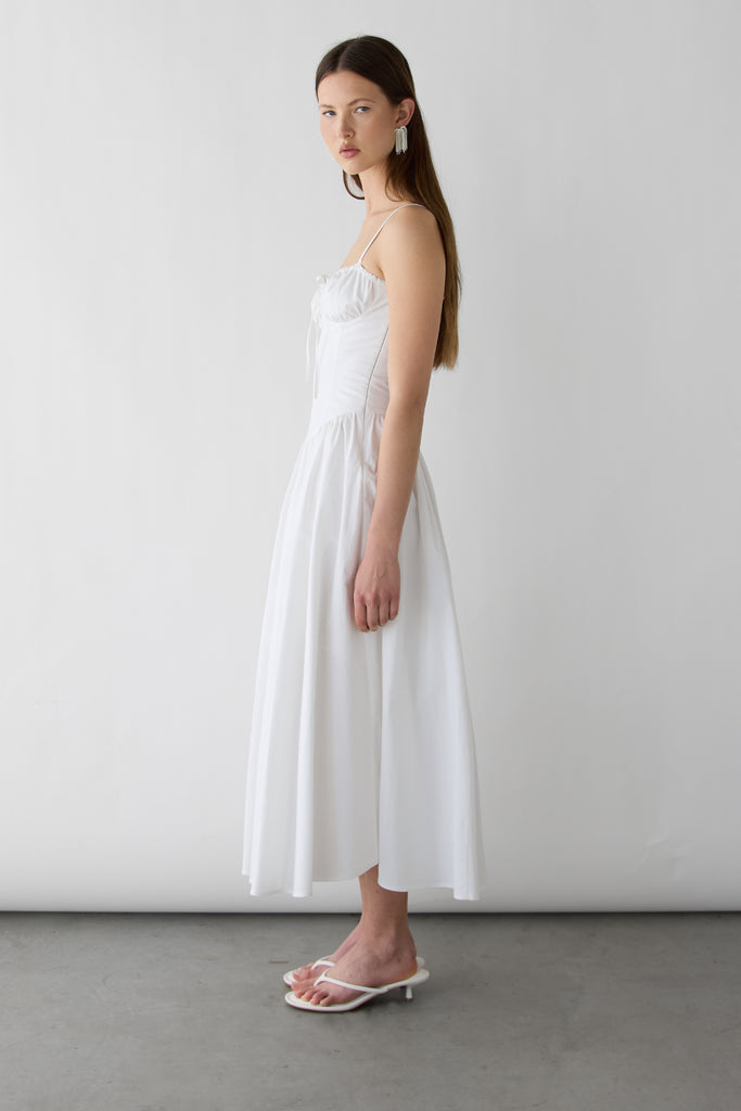 poplin corset dress Corset Poplin Midi Dress