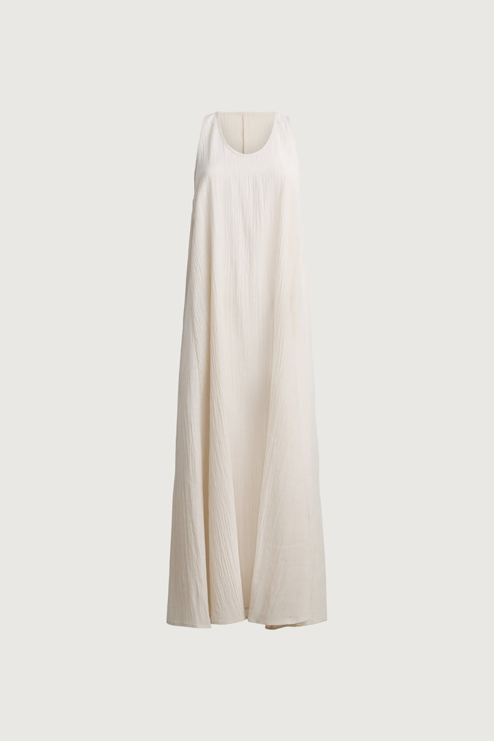 MAXI DRESS WITH CRINKLE EFFECT in Brown — alternate angle