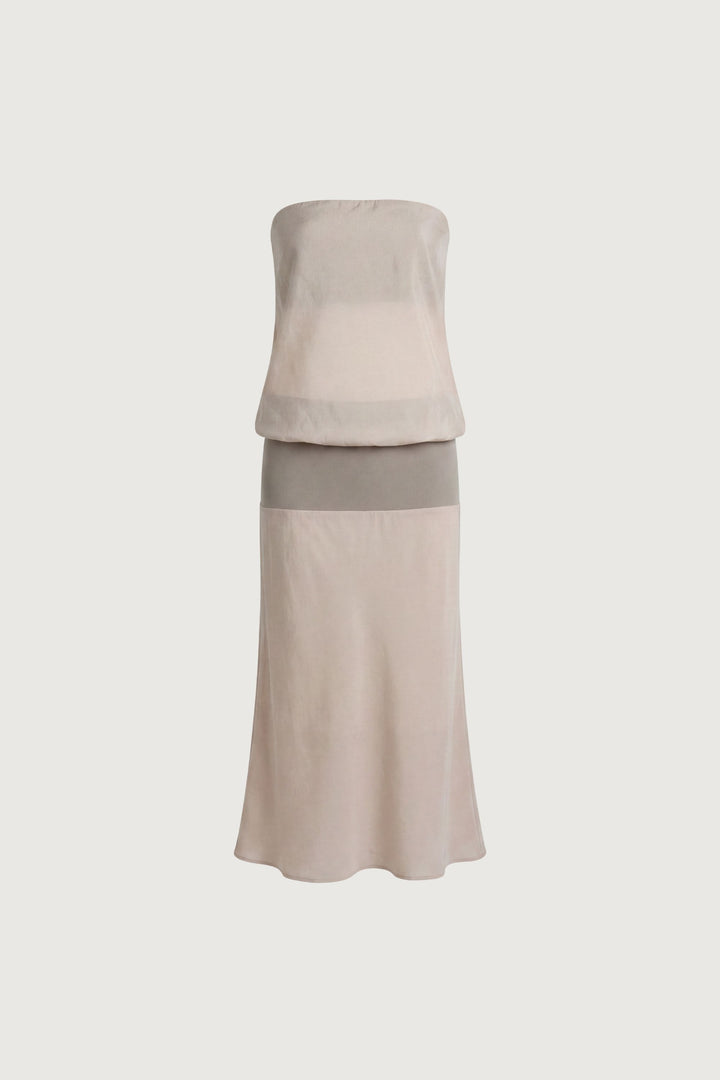 FOLDOVER COLOUR BLOCK TUBE DRESS in Pink — alternate angle