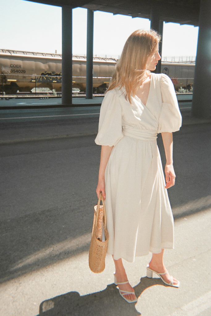 frank and oak wrap dress MIDI WRAP DRESS