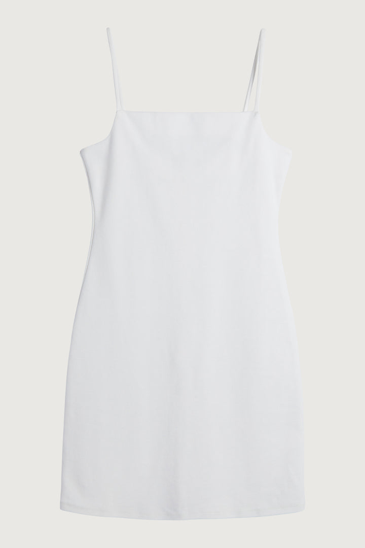 PONTE KNIT MINI DRESS in Cream — alternate angle
