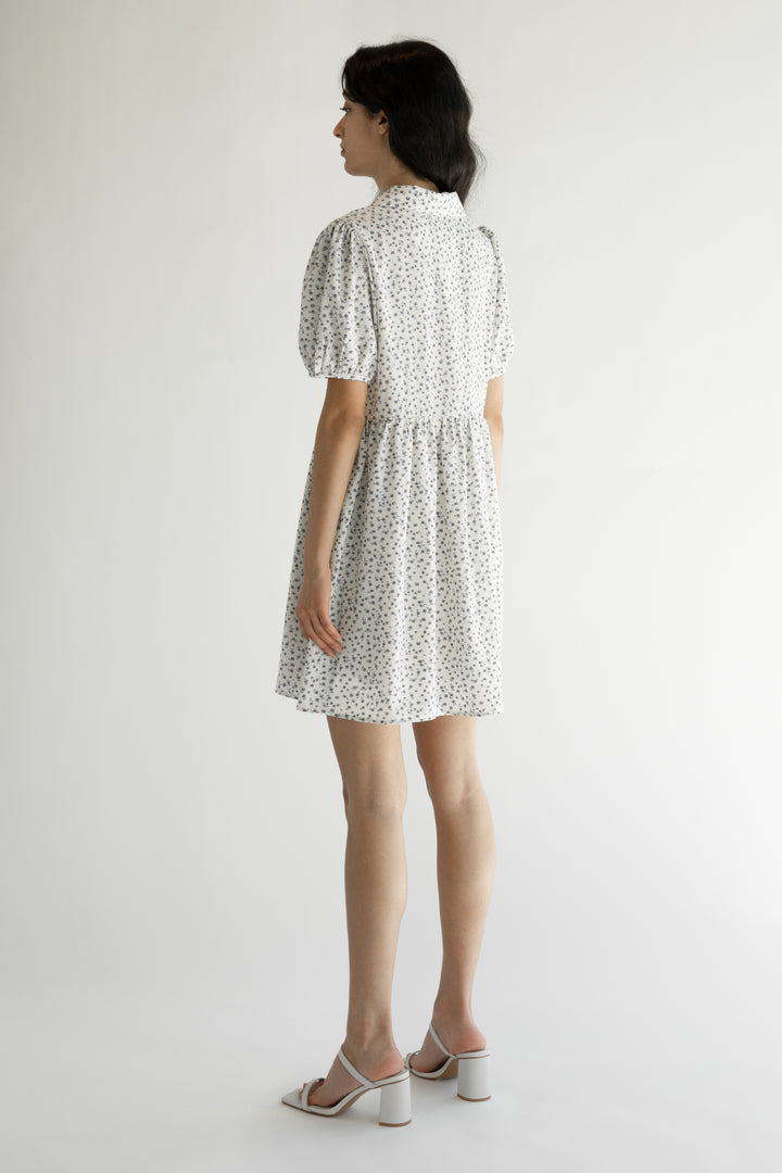 FLORAL BUTTON FRONT DRESS in Cream — alternate angle