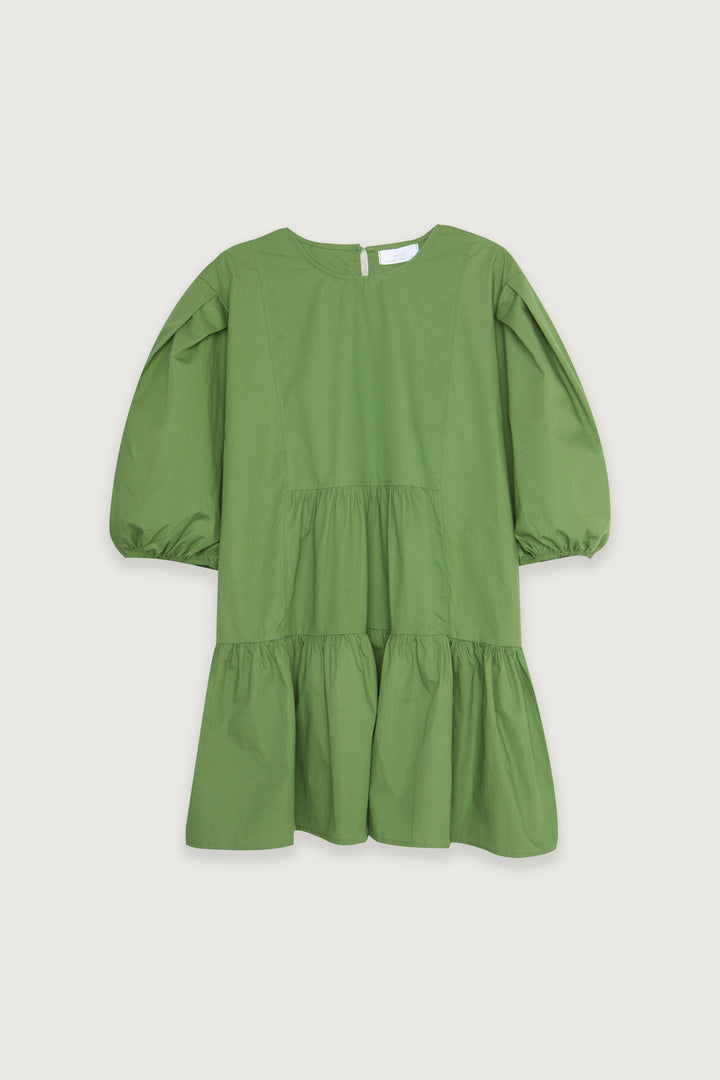PUFF SLEEVE MINI DRESS in Peppermint — alternate angle