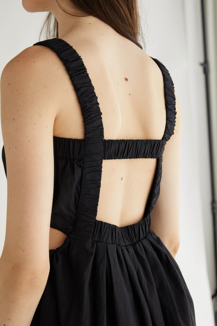 OPEN BACK CUT OUT DRESS in Black — alternate angle