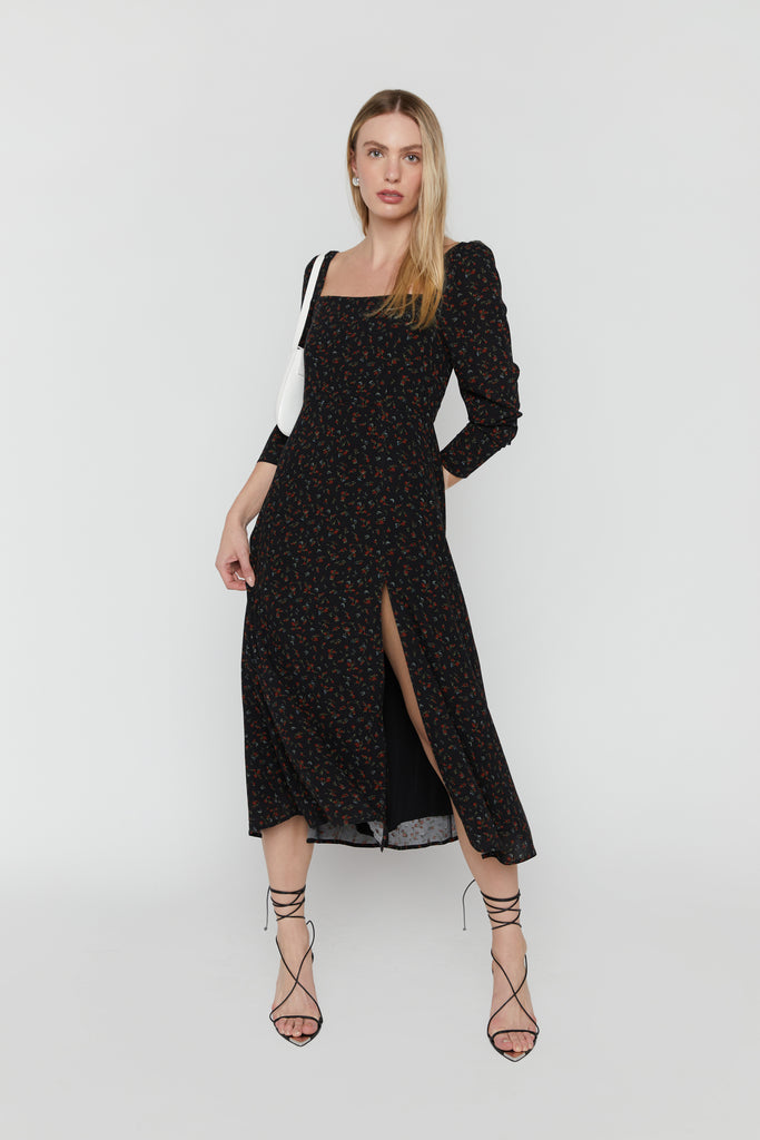 oak and fort floral midi dress Floral Print Maxi Dress