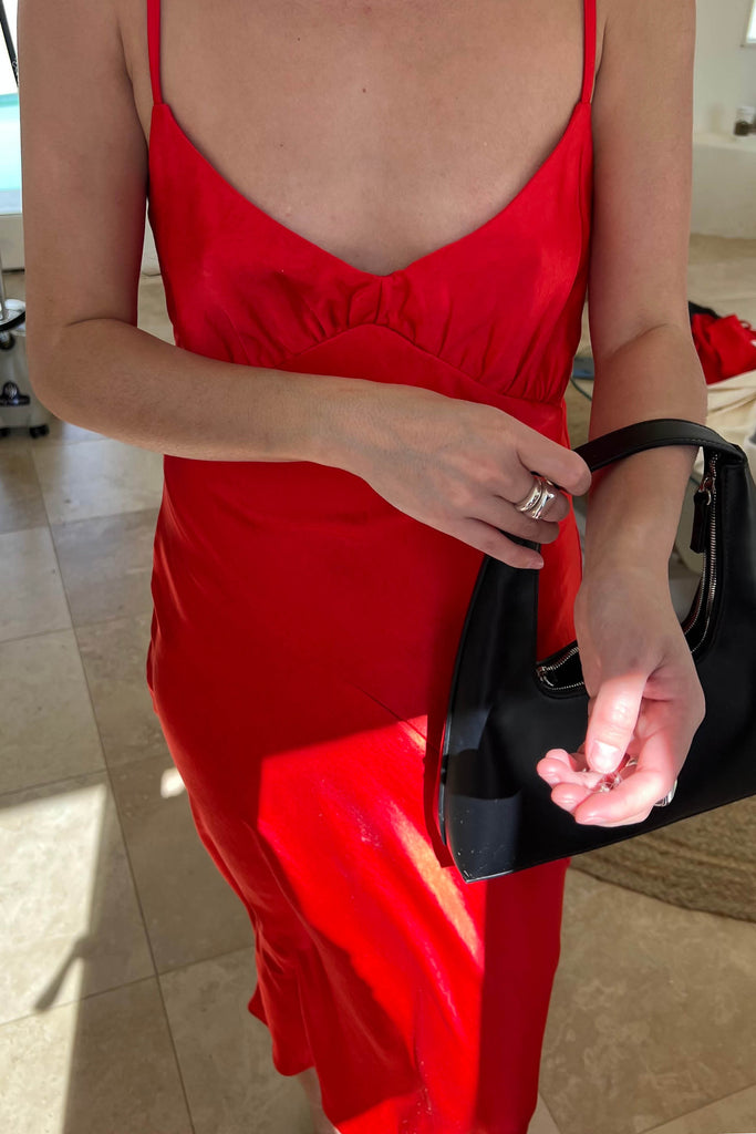 strapless open back dress Manhattan Slip Formal Dress Wine main image 1