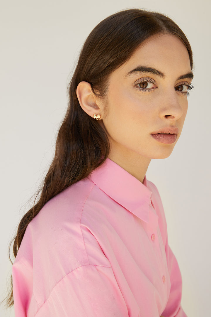 HEART SHAPE EARRING in Gold — alternate angle