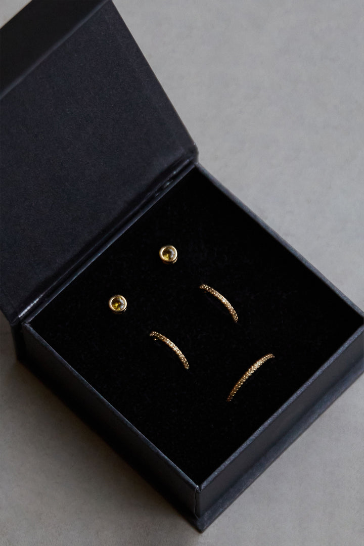 EARRING AND RING GIFT SET in Gold — alternate angle