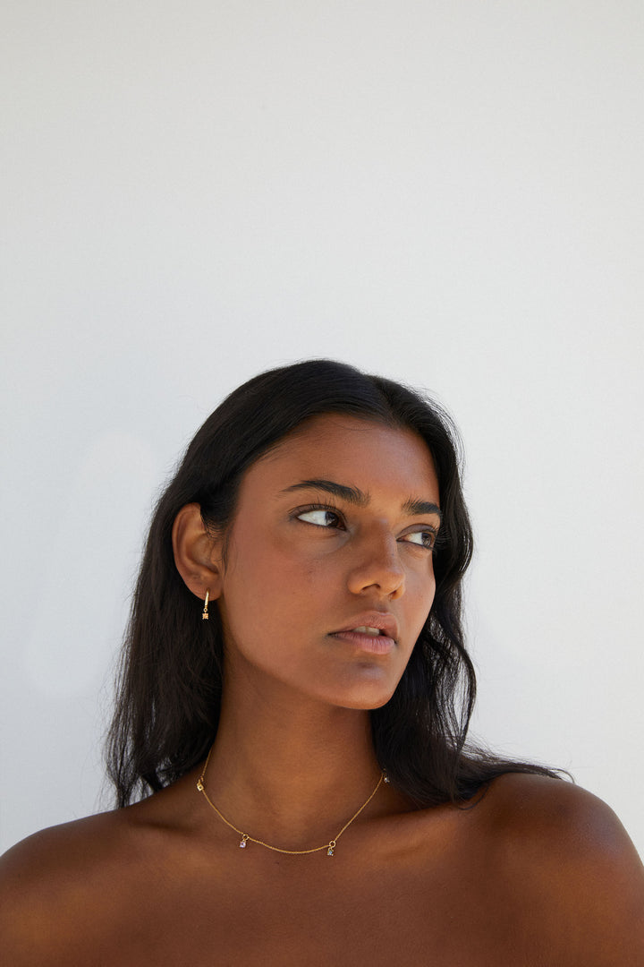 GEM DROP HOOPS in Gold Jurassic Gold — alternate angle