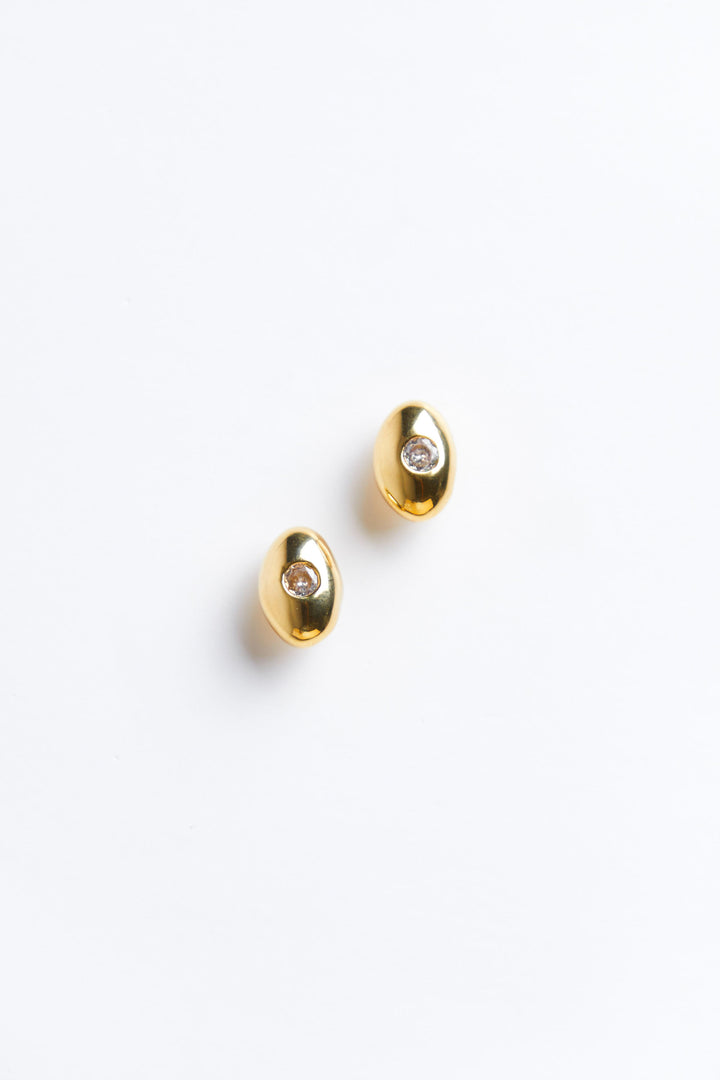 BUBBLE OVAL EARRING in Gold — alternate angle