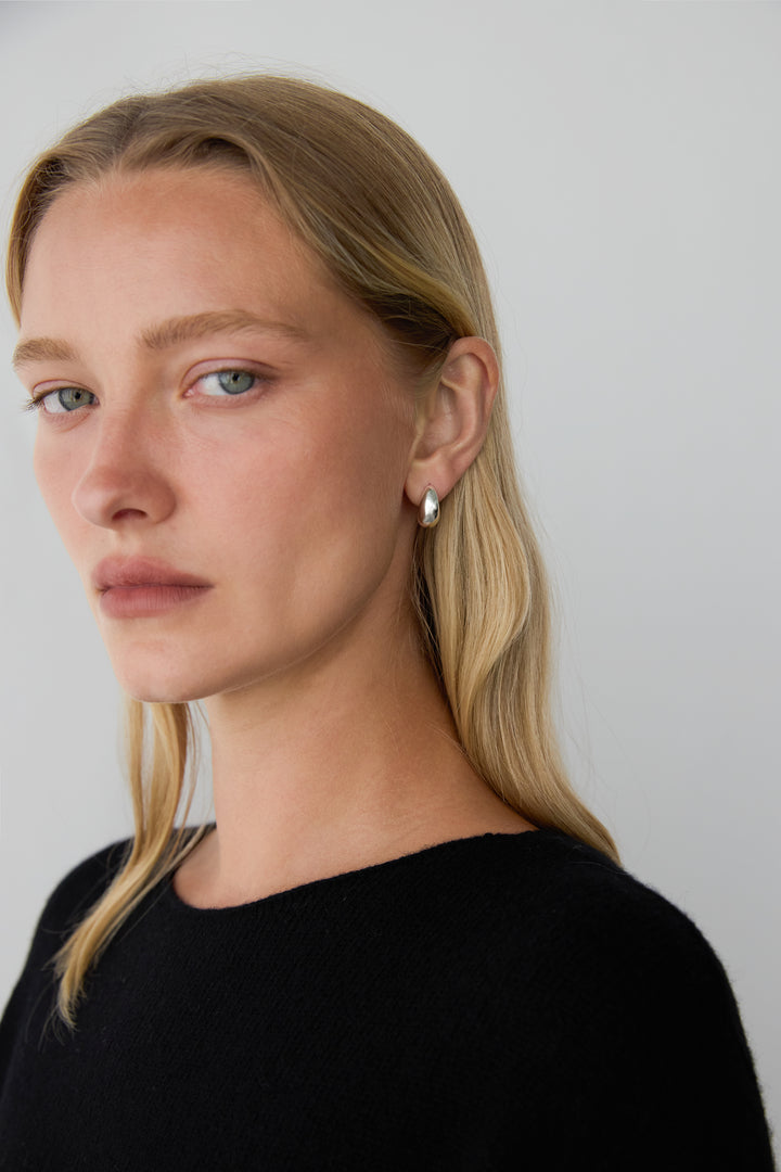 BUBBLE HOOP EARRINGS in Silver — alternate angle
