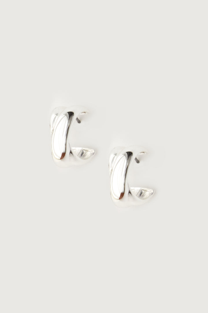 X STUD EARRINGS in Silver — alternate angle